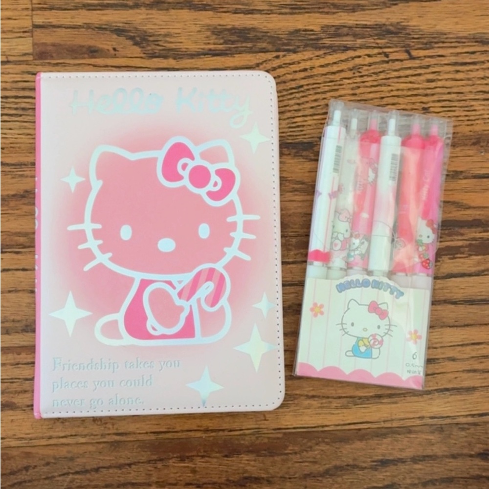 Sanrio Pink Hello Kitty Notebook and Pen Set